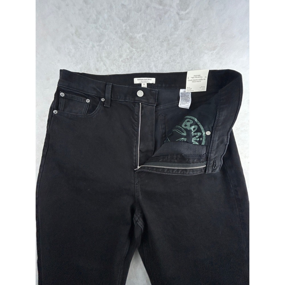 Banana Republic Jeans Womens 32 Regular High Rise 90s Straight Black NWT - Picture 3 of 16